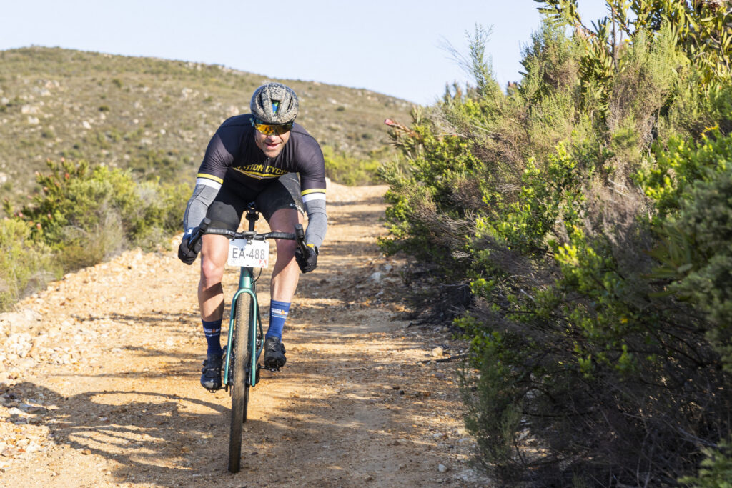 Dan Howitz was the third gravel bike rider across the finish line, in 15th overall. Photo by Oakpics.com.